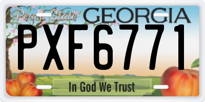 GA license plate PXF6771