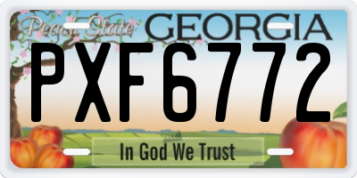 GA license plate PXF6772