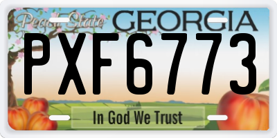 GA license plate PXF6773