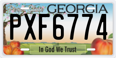 GA license plate PXF6774