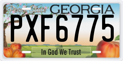 GA license plate PXF6775