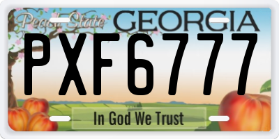 GA license plate PXF6777