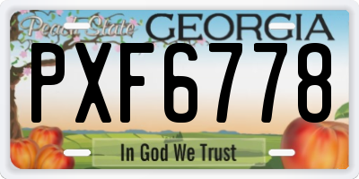 GA license plate PXF6778