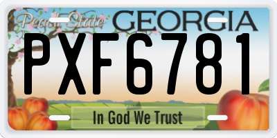 GA license plate PXF6781