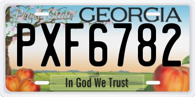 GA license plate PXF6782