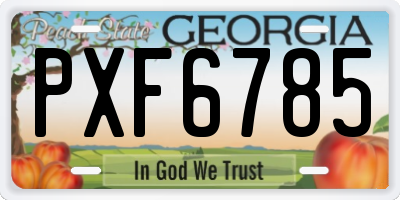 GA license plate PXF6785