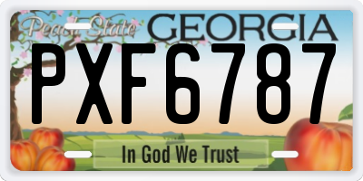 GA license plate PXF6787