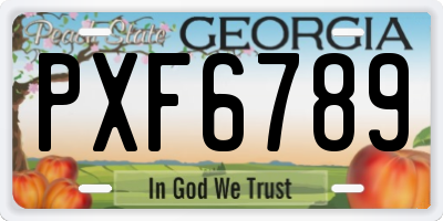GA license plate PXF6789