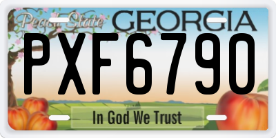 GA license plate PXF6790