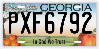 GA license plate PXF6792