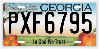GA license plate PXF6795