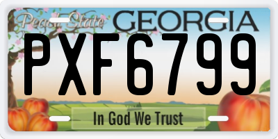 GA license plate PXF6799