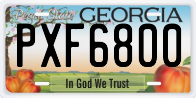 GA license plate PXF6800