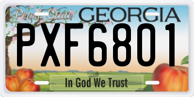 GA license plate PXF6801
