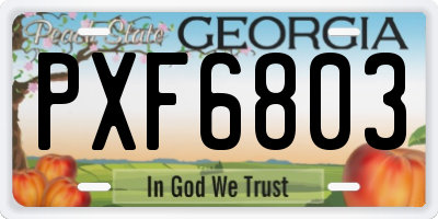 GA license plate PXF6803