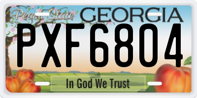 GA license plate PXF6804