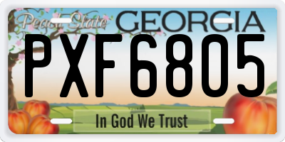 GA license plate PXF6805