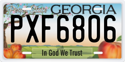 GA license plate PXF6806