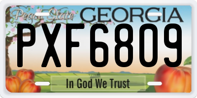 GA license plate PXF6809