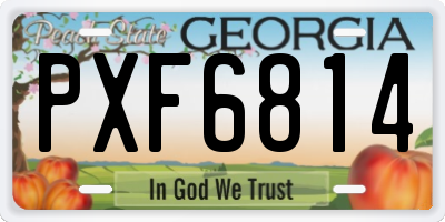 GA license plate PXF6814
