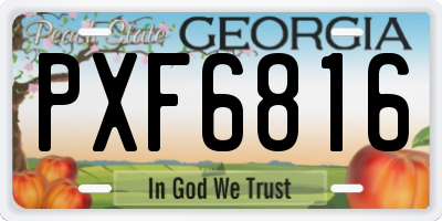 GA license plate PXF6816