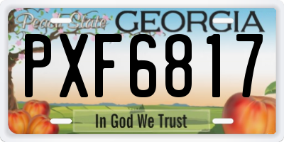GA license plate PXF6817