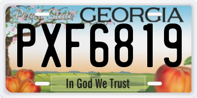 GA license plate PXF6819