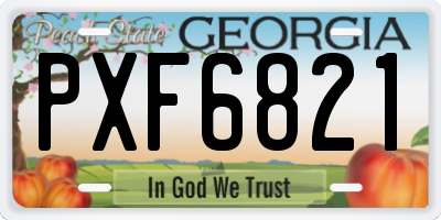 GA license plate PXF6821