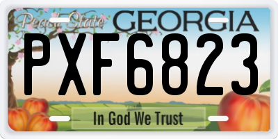 GA license plate PXF6823