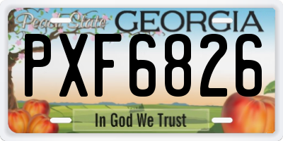 GA license plate PXF6826