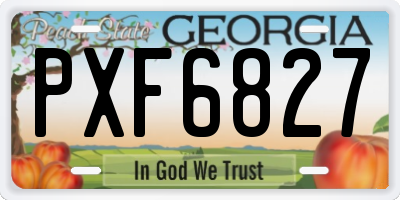 GA license plate PXF6827