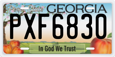 GA license plate PXF6830