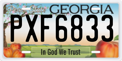 GA license plate PXF6833