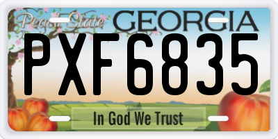 GA license plate PXF6835