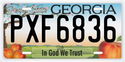 GA license plate PXF6836