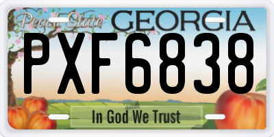 GA license plate PXF6838