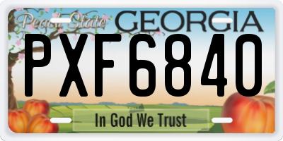 GA license plate PXF6840
