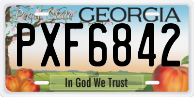 GA license plate PXF6842