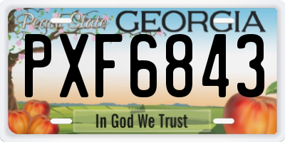 GA license plate PXF6843