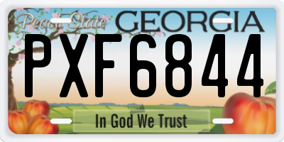 GA license plate PXF6844