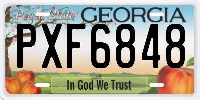 GA license plate PXF6848