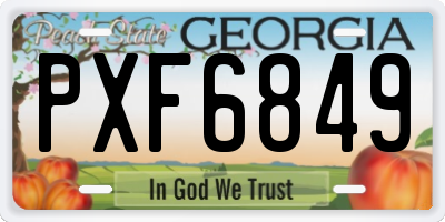 GA license plate PXF6849