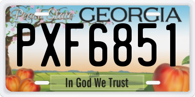 GA license plate PXF6851