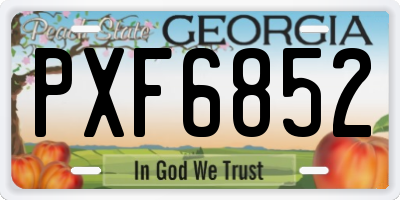 GA license plate PXF6852