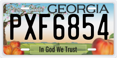 GA license plate PXF6854