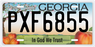 GA license plate PXF6855