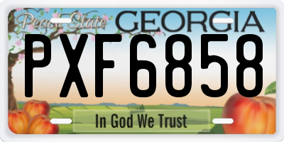 GA license plate PXF6858