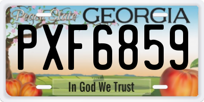GA license plate PXF6859
