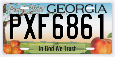 GA license plate PXF6861