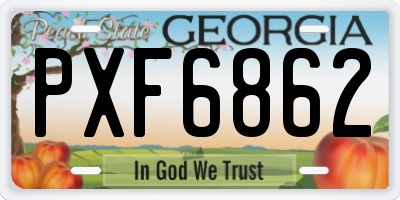 GA license plate PXF6862
